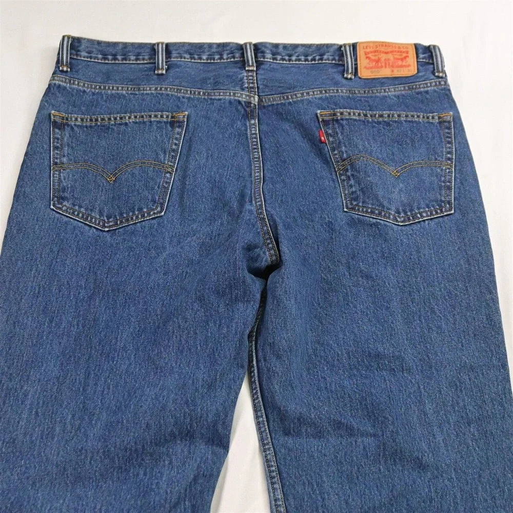 Levi's 42 x 30‎ 550 Relaxed Fit Dark Stonewash Denim Jeans
